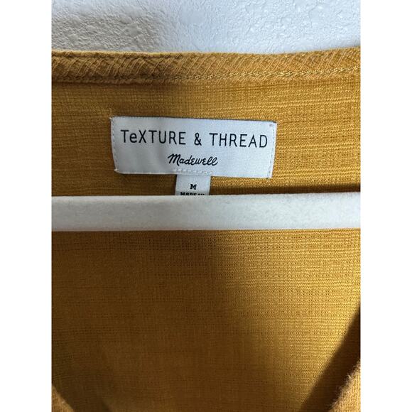 Madewell Texture & Thread Mustard Wide Leg Wrap Jumpsuit Romper Size Medium - Picture 3 of 6